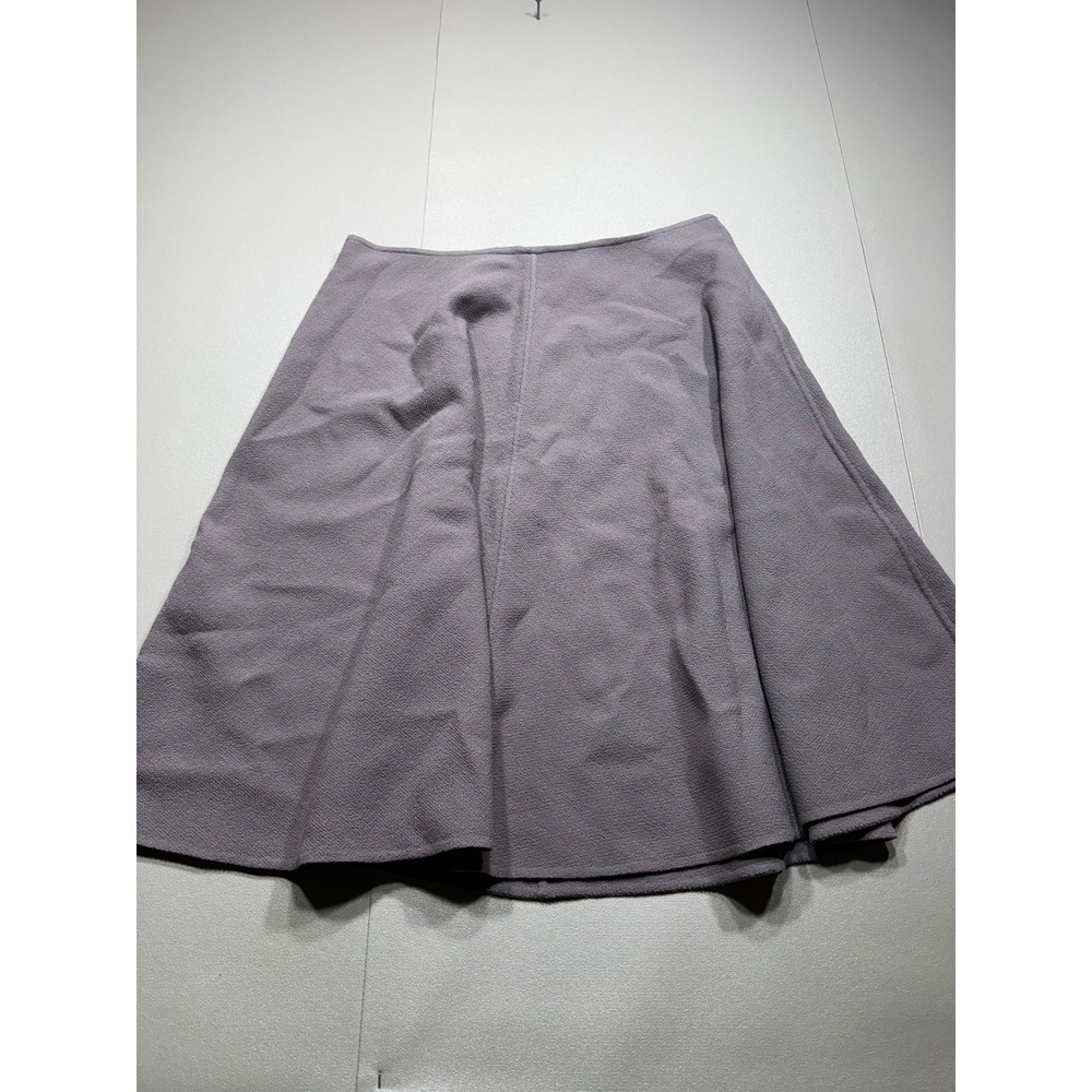 St. John Sewn By Hand Mauve 100% Wool A-Line Crepe Skirt Light Dusty Purple